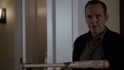 Coulson Holding Rosalind's Bat