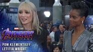 Letitia Wright and Pom Klementieff talk filming LIVE from the Avengers Endgame Premiere