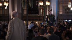 A  stands up against 