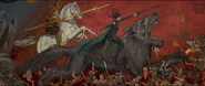 Sleipnir depicted in an old Asgardian fresco