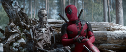 Deadpool with Wolverine's skeleton