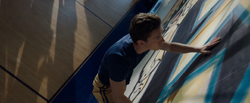 Peter Parker climbing wall