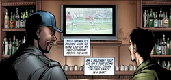 Banner conversa con Fury en el bar.