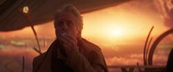 Hank throws a Pym Particle Disc
