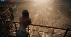 Gamora looking at Knowhere