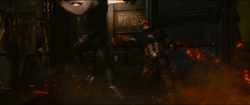 Quicksilver punches Captain America