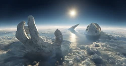 Tiamut surgiendo del planeta