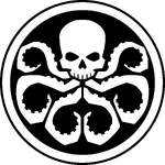 The symbol mostly used on HYDRA's modern-day combat uniforms. It can be also seen on the walls of HYDRA Laboratories. Also used on Vasily Karpov's files about the Winter Soldier Program.