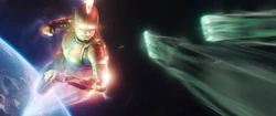 Danvers dodging energy blasts