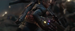 Hawkeye protecting Infinity Stones