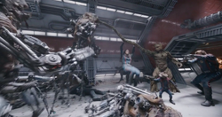 Guardians fight in the hallway 4