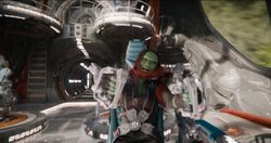 Gamora crashing with the Bowie