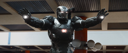 Rhodey arrives to Bucharest (War Machine Armor Mark III)