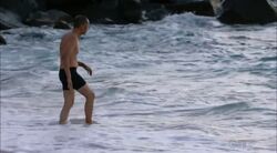 Karnak goes swimming for the first time