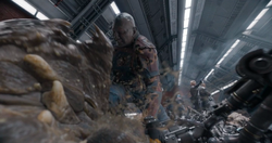 Drax violently ripping apart a 