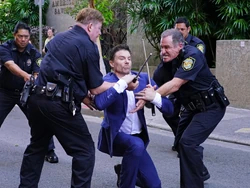 Black Bolt being attacked by the 