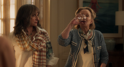 Sharon drinking wine