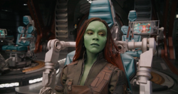 Gamora sitting in the Bowie