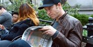 Will Simpson reading the New York Bulletin with the Costa Verde article.