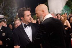 Stark greeting  at his party