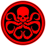 The symbol inspired by Hive's true form.[3] The tentacles represent HYDRA's invasive reach.[87] This variant was used on HYDRA's black flag and green uniforms. Also used on Johann Schmidt HYDRA longcoat.