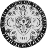 1483 The seal of Tomás de Torquemada. It used the Hydra Ancient Symbol on a shield.[92]
