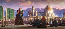 Thor y sus amigos en una clase de estudios.