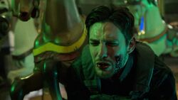 Russo taking a bullet directly into the face