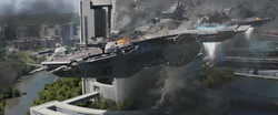 Helicarrier crashes into building TWS