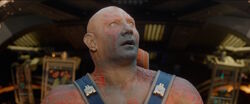 Drax flies into the battle with his new allies
