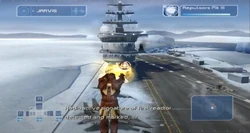 The prototype destroyer under attack