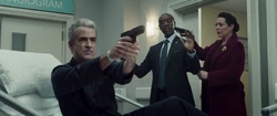  points his gun at 