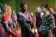 Carol, T'Challa and Peter Endgame BTS