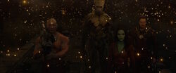 Drax shoots  for dishonoring his allies