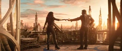 Quill bailando con Gamora.
