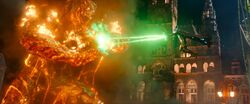 Mysterio Blasts Molten Man's Arm