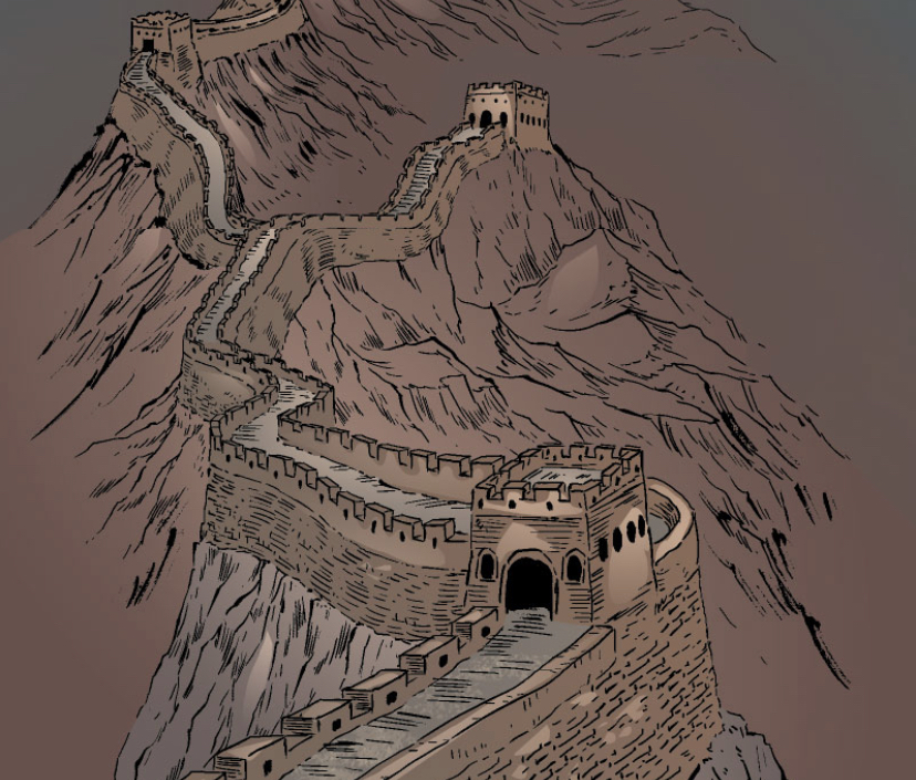 great wall of china illustration