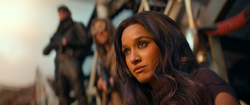 Psylocke witnessing the prisoners arrive
