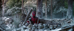 Deadpool digs up Logan's grave
