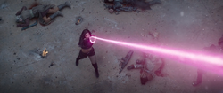 Psylocke creates a whip to pull down 