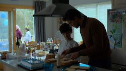 Ray and Sami Nadeem making sandwiches