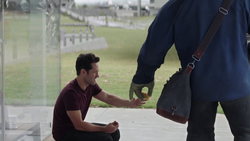 Lang is given some tacos by 