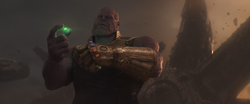 Thanos holds the Time Stone