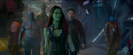 Gamora Peter Drax y Groot