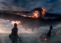 Rogers ve a Danvers llegar a la batalla.