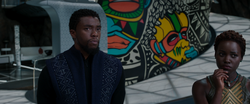 TChalla-Nakia-LookingAtKillmongersRecord