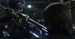 's spear is blocked by 