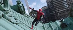 Spider-Man Runs On Top Of A Roof