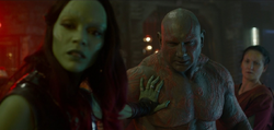 Drax and  attack each other