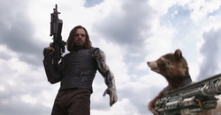 Bucky Barnes meets Rocket Raccoon